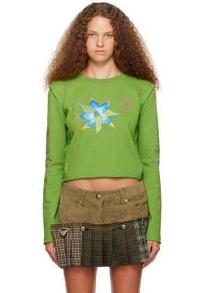 Andersson Bell Green Crazy Flower Long Sleeve T-Shirt