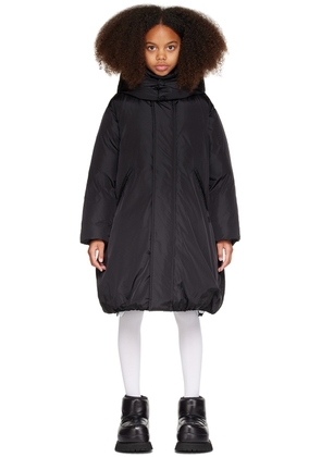 MM6 Maison Margiela Kids Black Hooded Puffer Coat