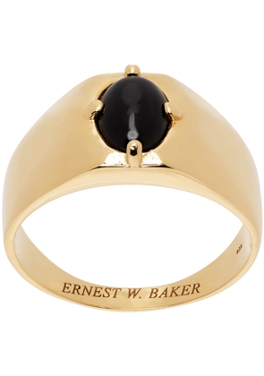 Ernest W. Baker Gold Onyx Stone Signet Ring