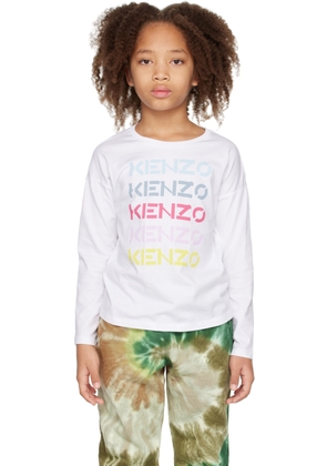 Kenzo Kids White Kenzo Paris Long Sleeve T-Shirt