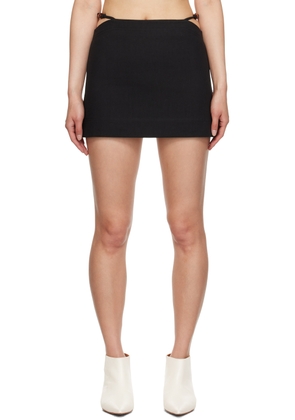 GANNI Black Beaded Miniskirt