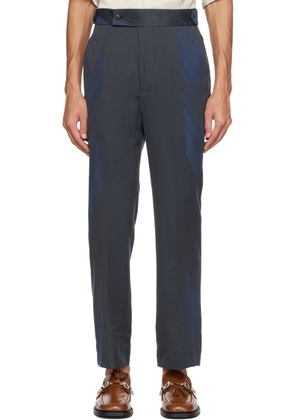 NEEDLES Blue & Gray Jacquard Trousers