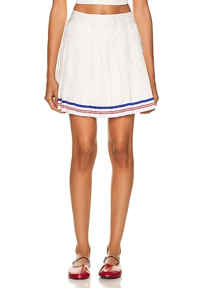 Casablanca Printed Tennis Skirt in Par Avion - White. Size 36 (also in 34).