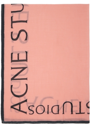 Acne Studios Pink Logo Wool Scarf