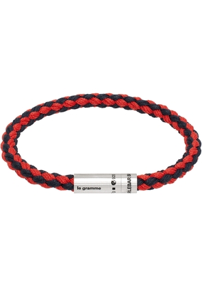 Le Gramme Navy & Red Orlebar Brown 'Le 7g' Nato Cable Bracelet