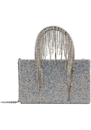 KARA Blue & Silver Crystal Fringe Bag