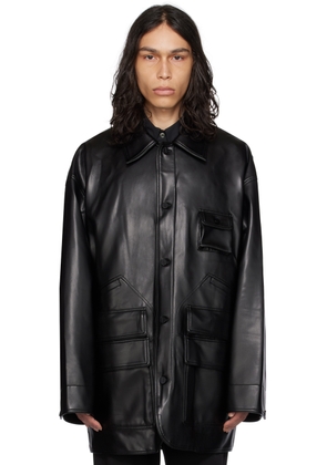 WOOYOUNGMI Black Hardware Faux-Leather Jacket