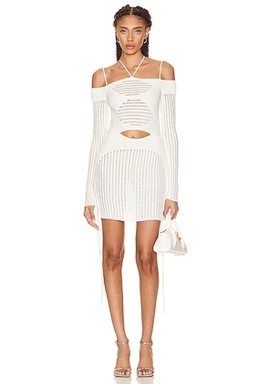 Andreadamo Mini Dress with Floating Detail in Ivory - Ivory. Size XS (also in ).
