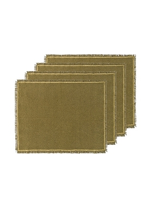 HAWKINS NEW YORK Essential Placemats Set Of 4 in Olive - Olive. Size all.