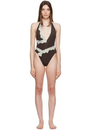 VAILLANT Brown & Green 'Une Piece' Swimsuit