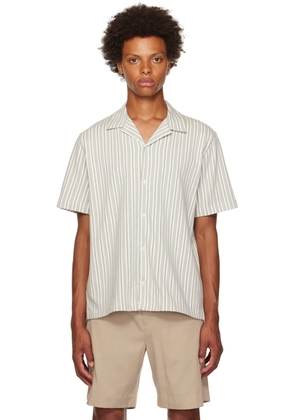 Vince Green & White Striped Shirt