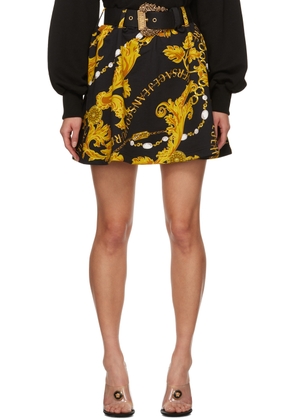 Versace Jeans Couture Black Printed Miniskirt