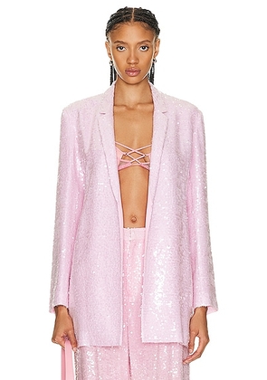 Lapointe Sequin Viscose Single Breasted Blazer in Blossom - Pink. Size 0 (also in ).