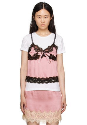 Anna Sui White & Pink Deco T-Shirt