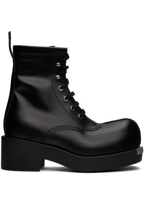 MM6 Maison Margiela Black Patent Leather Ankle Boots