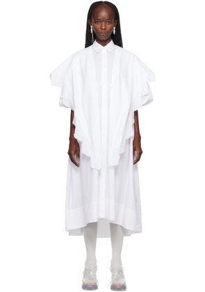 Simone Rocha White Puff Sleeves Midi Dress
