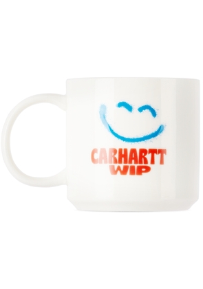 Carhartt Work In Progress White Happy Script Mug, 12 oz