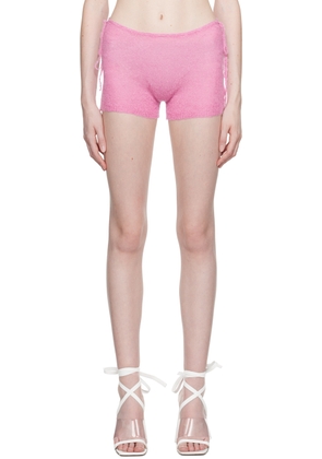 GUIZIO Pink Side Tie Shorts