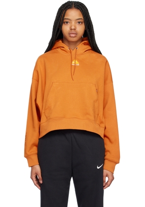 Nike Orange Embroidered Hoodie