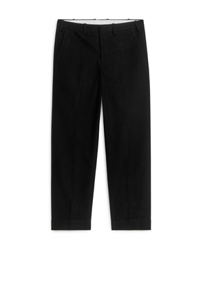 Dressed Cotton Moleskin Trousers - Black