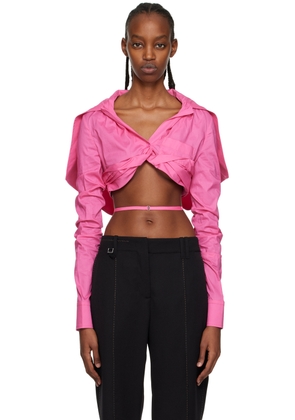 JACQUEMUS Pink Le Raphia 'La Chemise Meio' Shirt