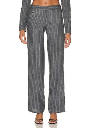 Saks Potts Payton Pants in Grey Pinstripe - Grey. Size L (also in M).