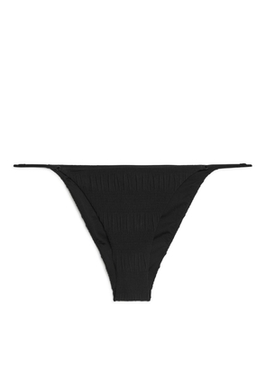 Smocked Bikini Bottom - Black