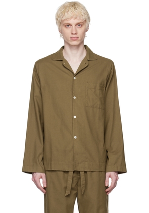 Tekla Green Button Pyjama Shirt