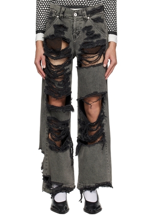VAQUERA Gray Distressed Jeans