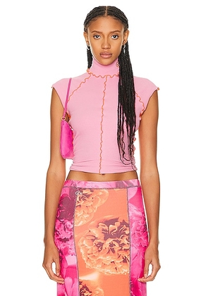 Diesel High Neck Top in Pink - Pink. Size L (also in ).