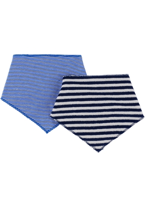 Petit Bateau Two-Pack Baby Blue & White Striped Bandanas