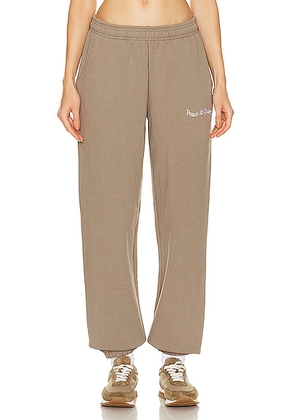 Museum of Peace and Quiet Wordmark Sweatpants in Clay - Taupe. Size M (also in S).