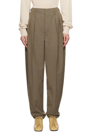 LEMAIRE Taupe Pleated Tapered Trousers
