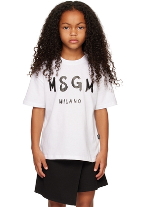 MSGM Kids Kids White Logo T-Shirt
