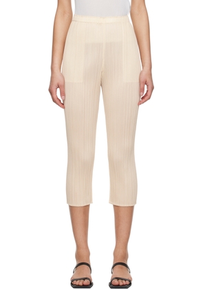 PLEATS PLEASE ISSEY MIYAKE Off-White Monthly Colors April Trousers