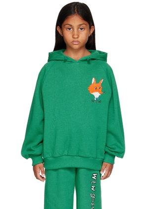 Wander & Wonder Kids Green Fox Embroidered Hoodie