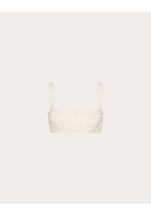 Valentino EMBROIDERED CREPE COUTURE BRALETTE Woman IVORY 44