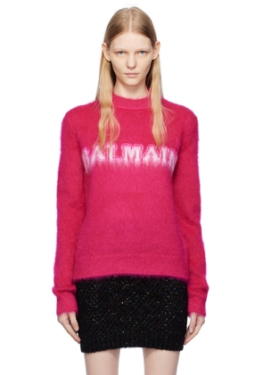 Balmain Pink Jacquard Sweater