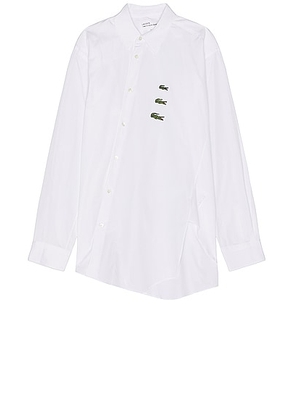 COMME des GARCONS SHIRT X Lacoste Shirt in White - White. Size M (also in XL).