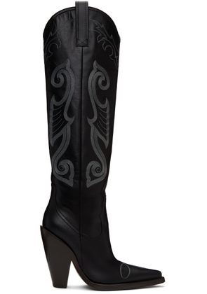 Moschino Jeans Black High Western Boots