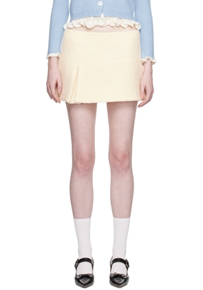 SHUSHU/TONG Off-White Pleat Miniskirt