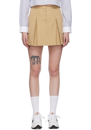Sporty & Rich Beige Serif Miniskirt