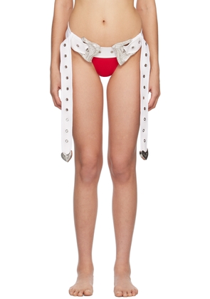 Poster Girl White & Red Ariel Bikini Bottoms