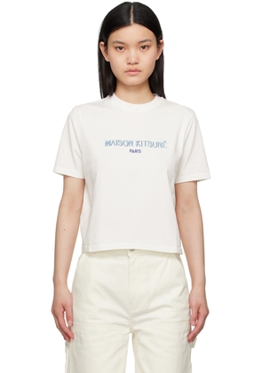 Maison Kitsuné Off-White Embroidered T-Shirt