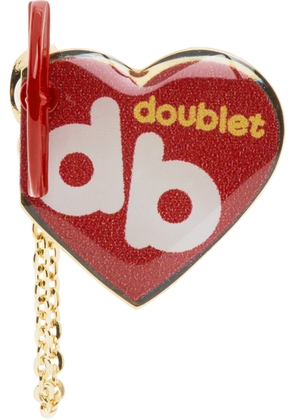 doublet Gold & Red Heart Shape Single Earring