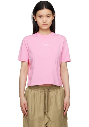 Maison Kitsuné Pink Embroidered T-Shirt