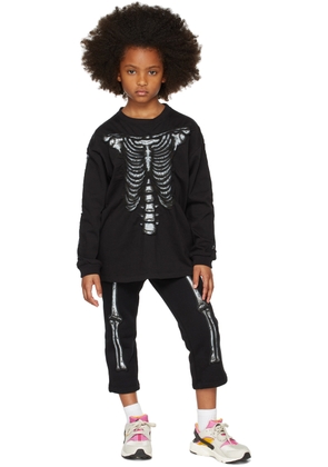 doublet SSENSE Exclusive Kids Black Skull Shirring Long Sleeve T-Shirt