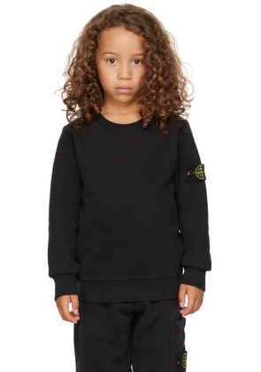 Stone Island Junior Kids Black Garment-Dyed Sweatshirt