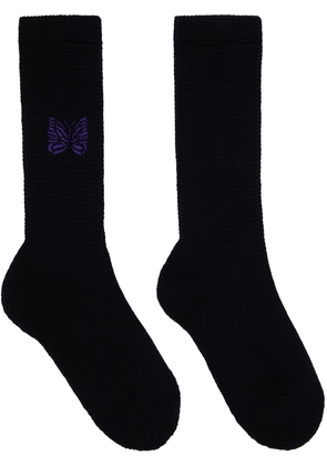 NEEDLES Black Embroidered Socks
