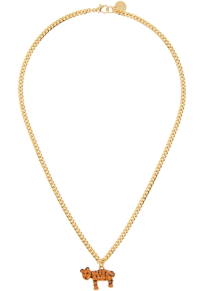 Marni Gold Tiger Charm Necklace